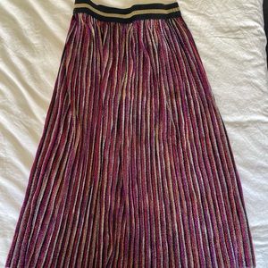 Topshop Metallic Midi Skirt